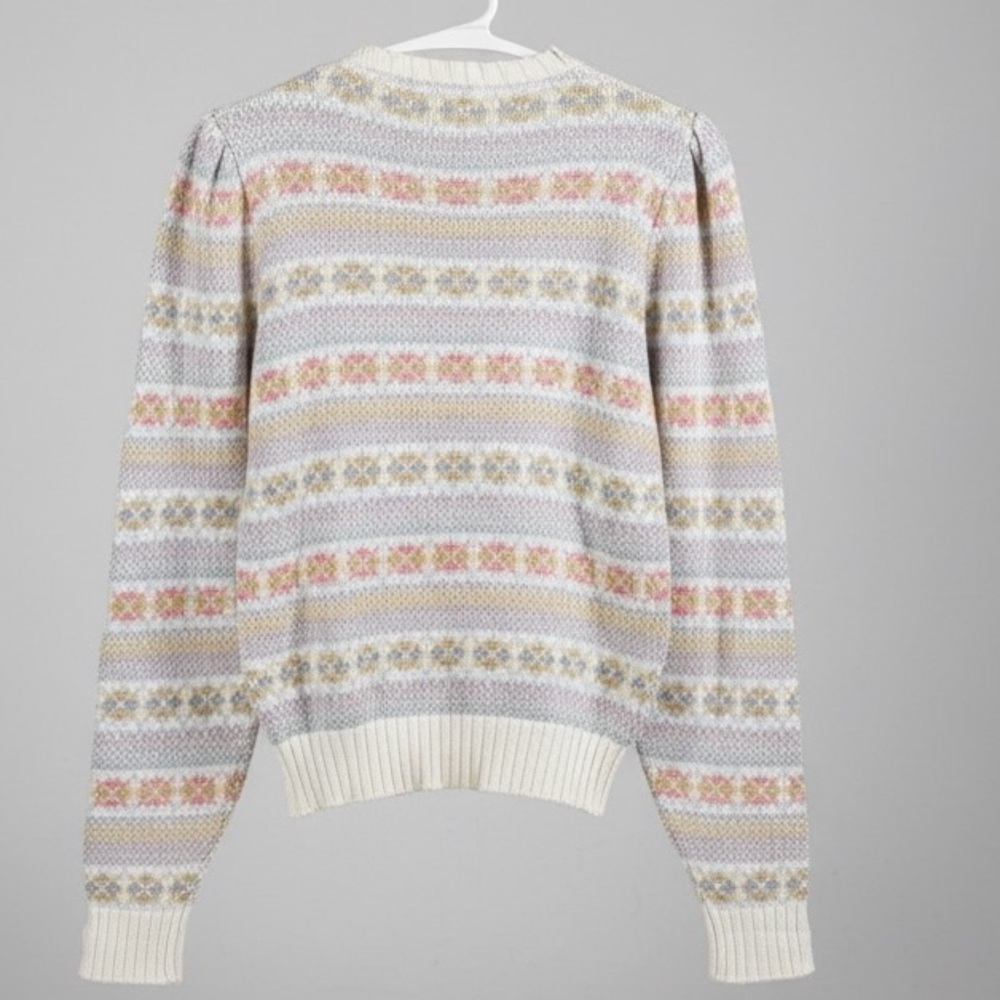 Fair Isle Style Hand Loom Scotland Woman’s Cozy Sweater Size Small Vintage EUC - Picture 3 of 11